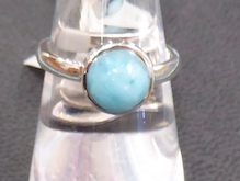 Larimar Ring rund 9,5 mm AAAA