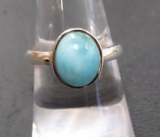 Larimar Ring AAA oval