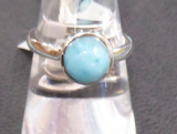 Larimar Ring rund 9,5 mm AAAA